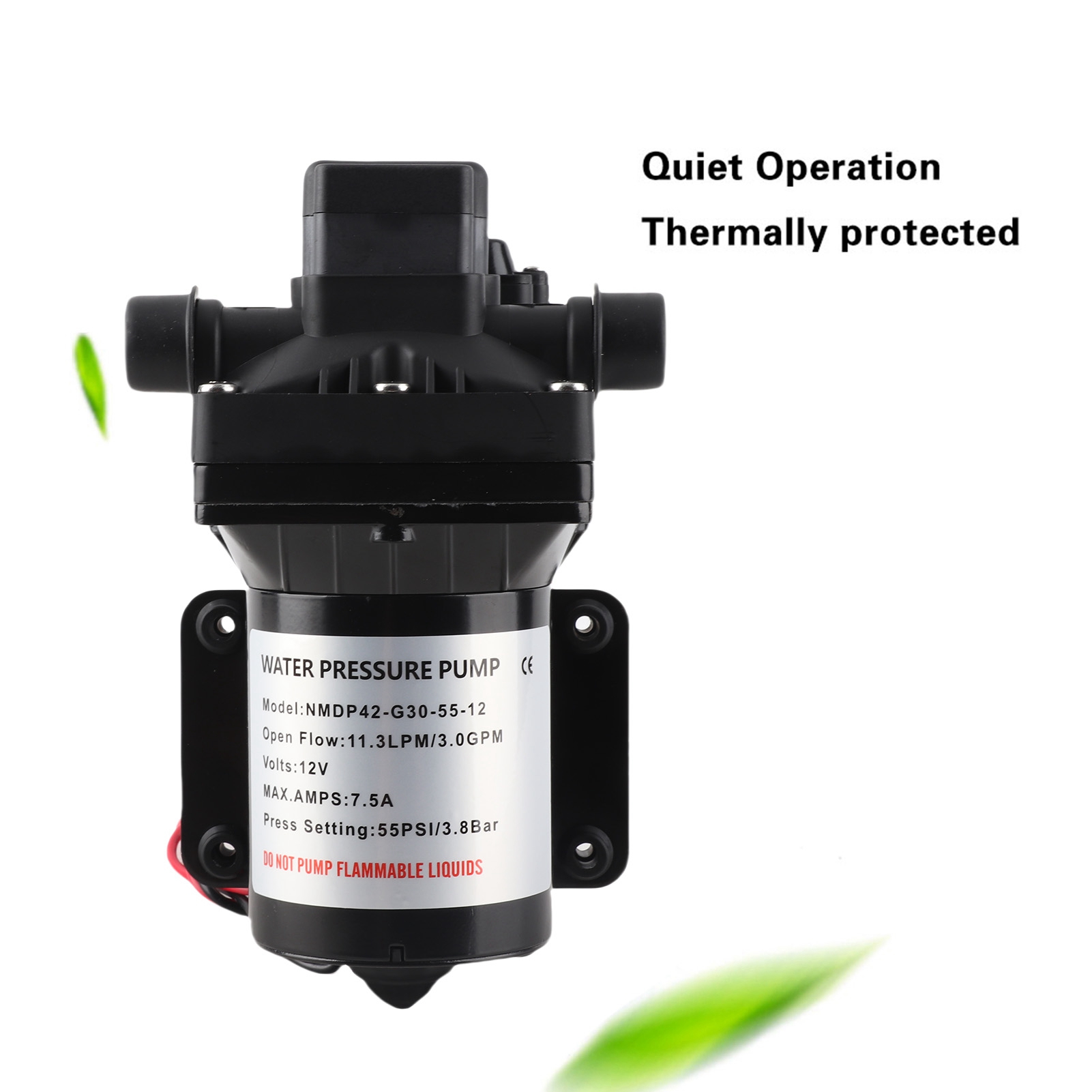 Rv Water Pump 12V 55Psi - 55PSI 12V RV Water Pump 3