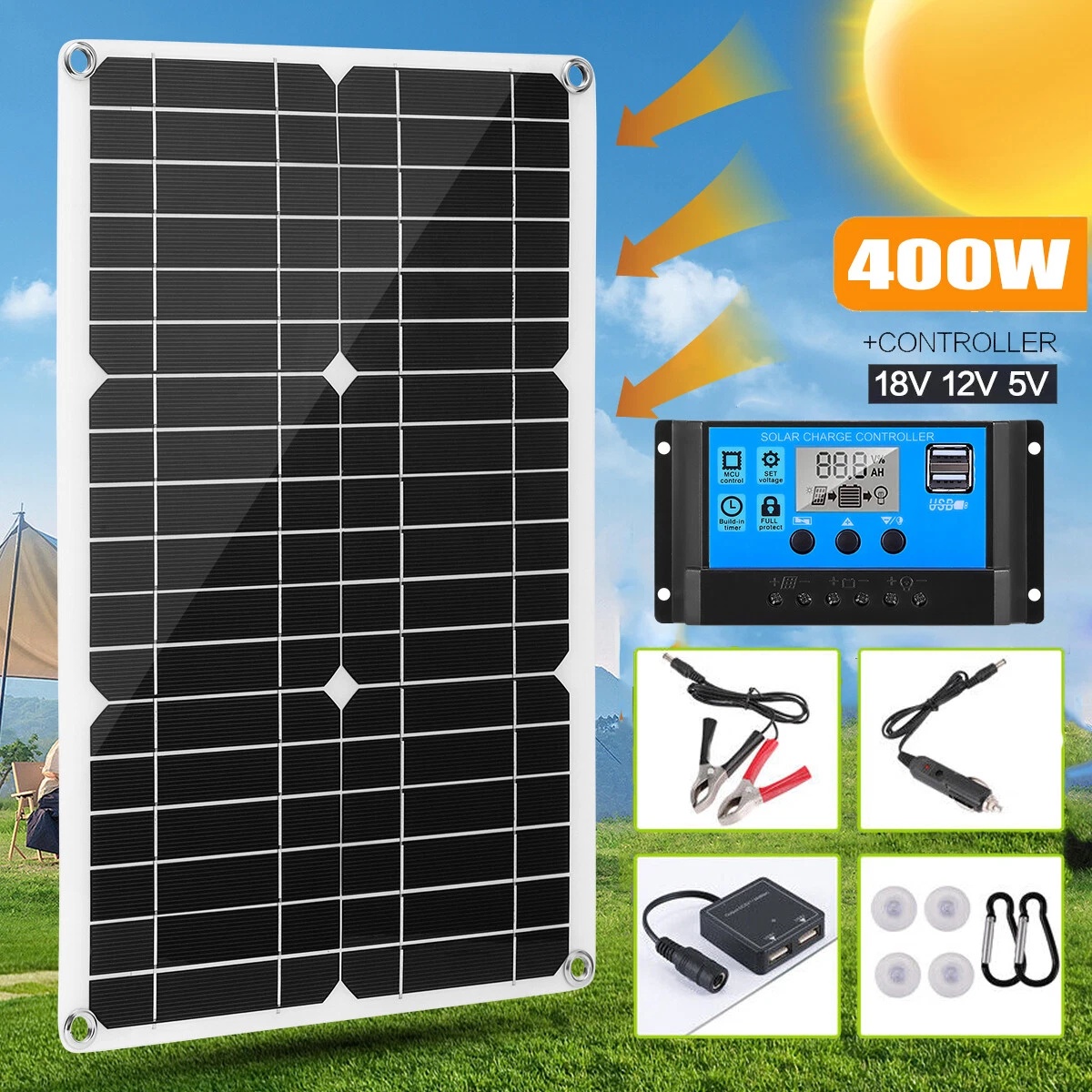 Rv Solar Panel Kit 400W - 400W Semi-Flexible Solar Panel Kit PWM