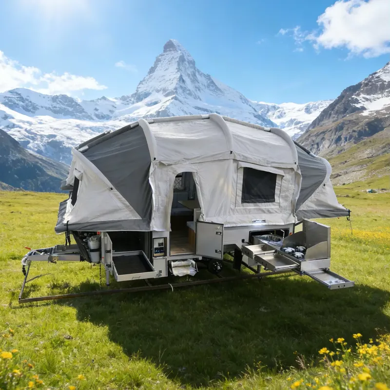 Off Road Camper Trailer Tent - Folding Inflatable Camper Canvas Tent Trailer