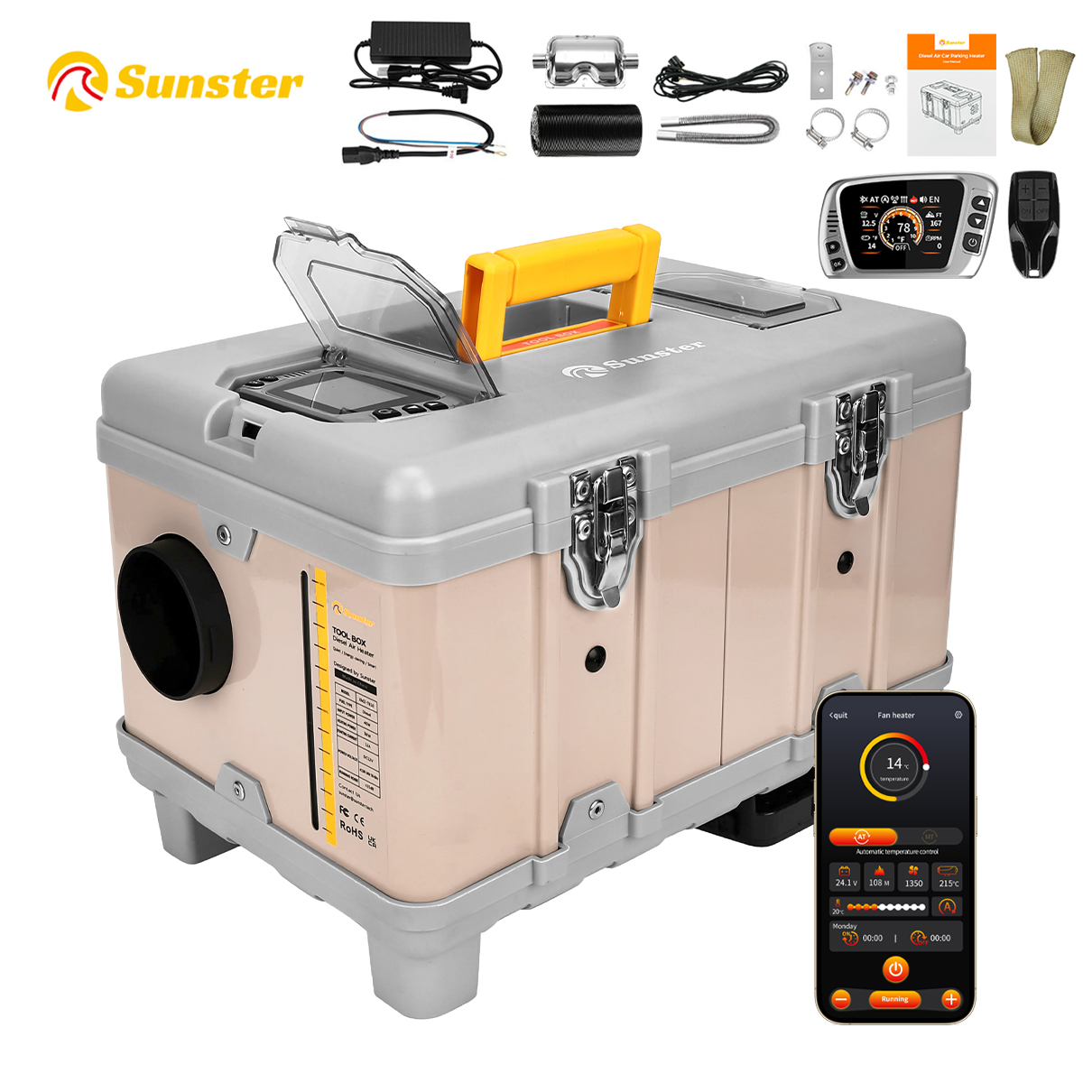 Rv Diesel Heater 12V - Sunster 8KW 12V/110-240V Toolbox TB10 Diesel