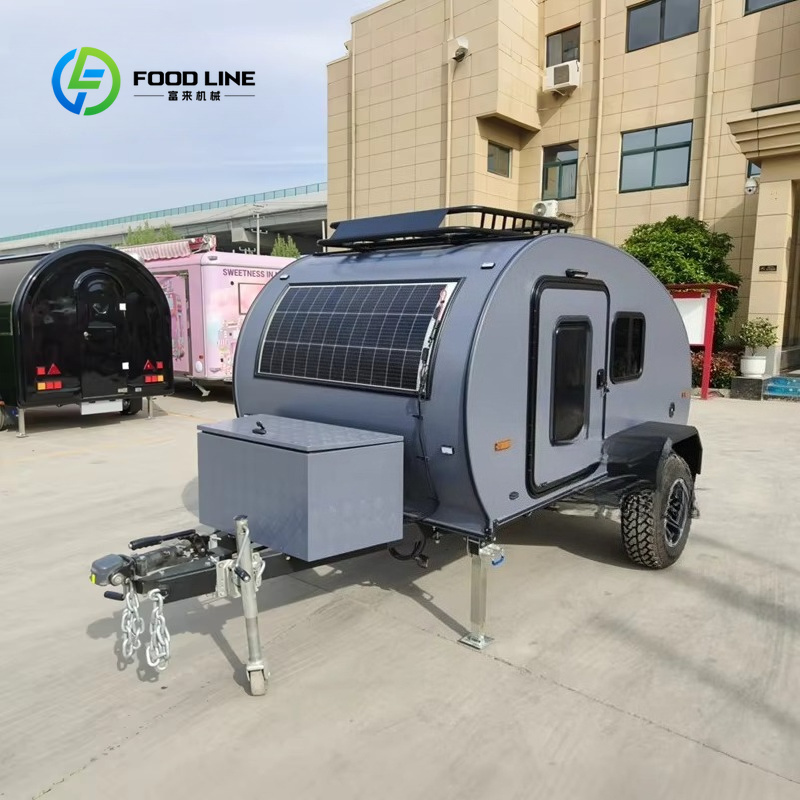 Camper Trailer Roof Rack - Customized Lightweight Dark Gray Teardrop Camper