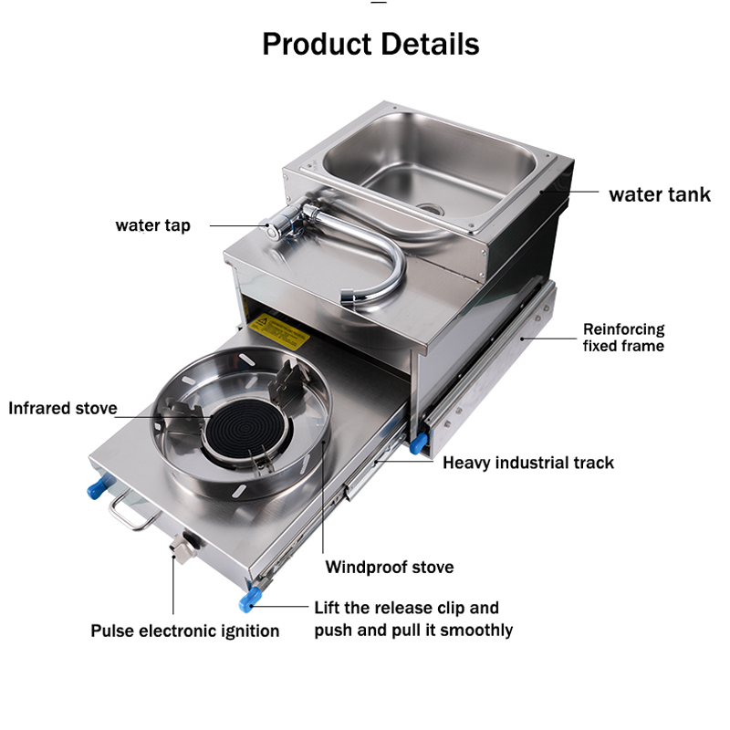 RV Stainless Steel Sink With G - Camper Trailer Kitchen Slide ulasan dan harga