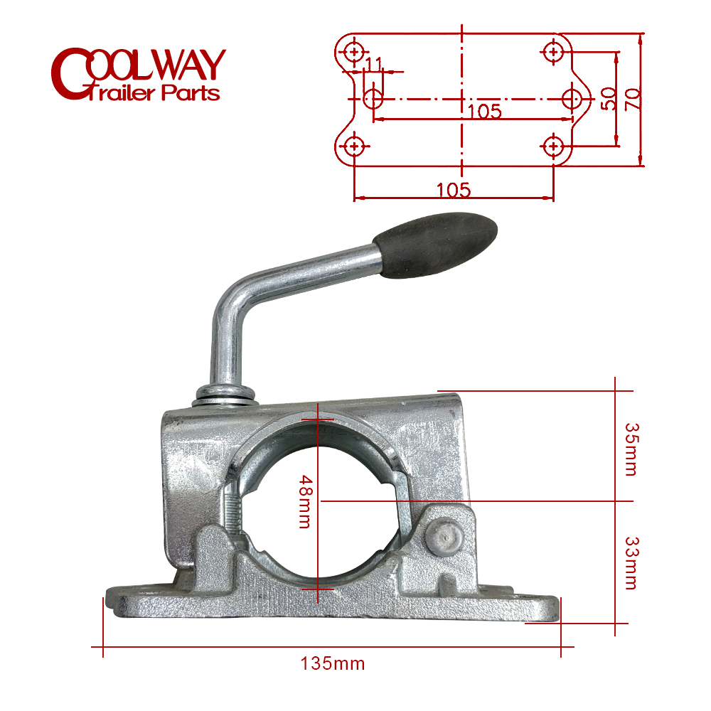48mm Casted Clamp for Trailer  - Camper Trailer Jockey Wheel ulasan dan harga