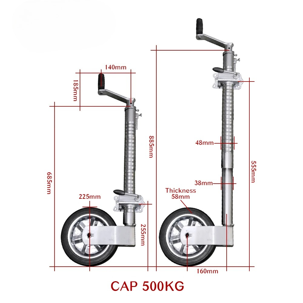 Heavy Duty 48MM Ribbed Trailer - Camper Trailer Jockey Wheel ulasan dan harga