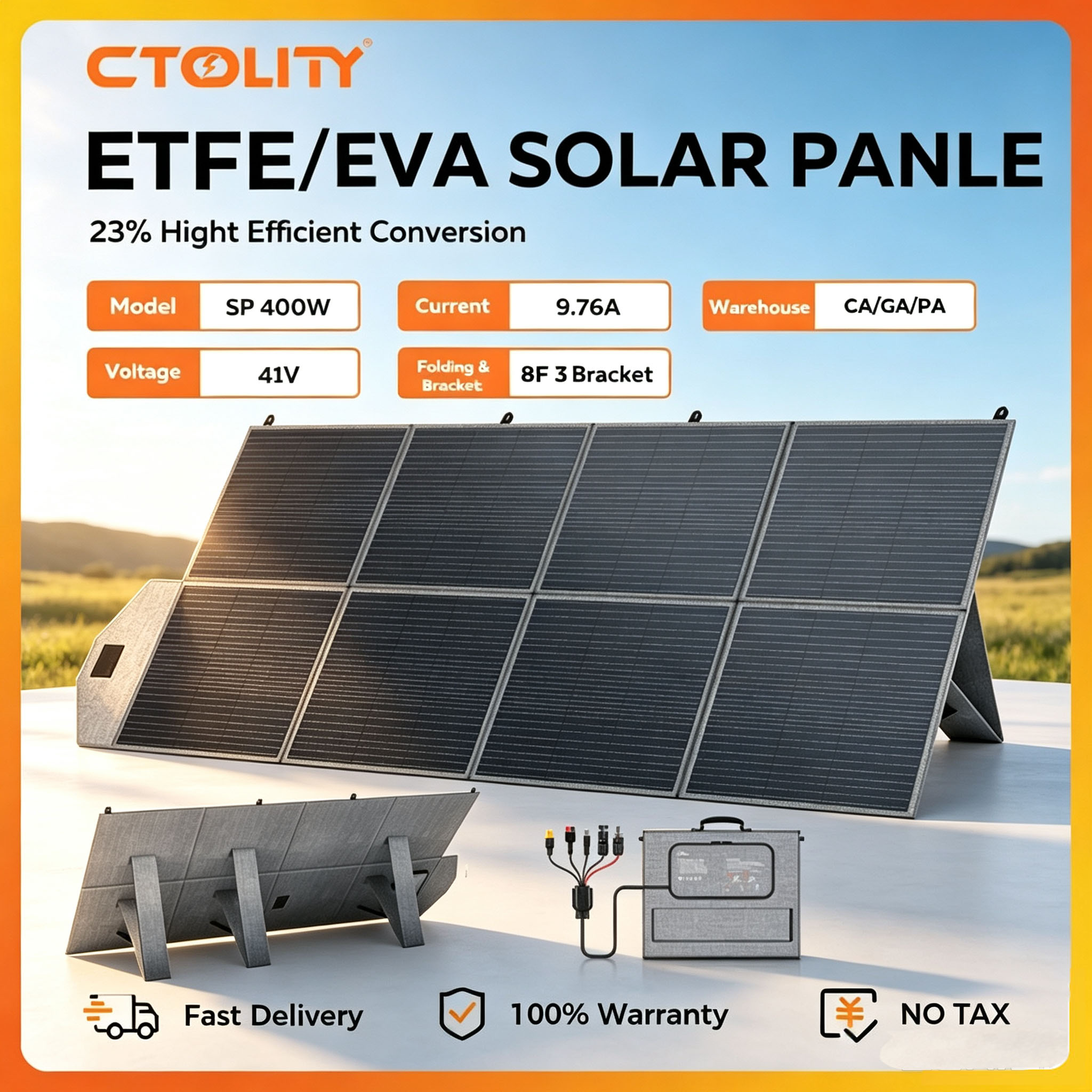 CTOLITY 400W Solar Panel Porta - Rv Solar Panel Kit 400W ulasan dan harga