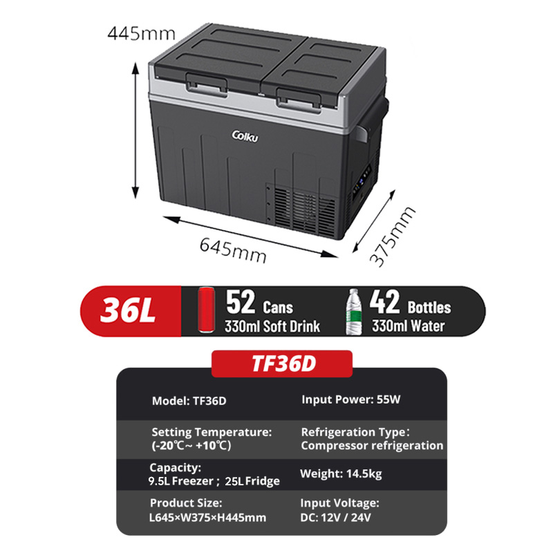 TF36D Portable Truck Refrigera - 12V Fridge Freezer Rv ulasan dan harga