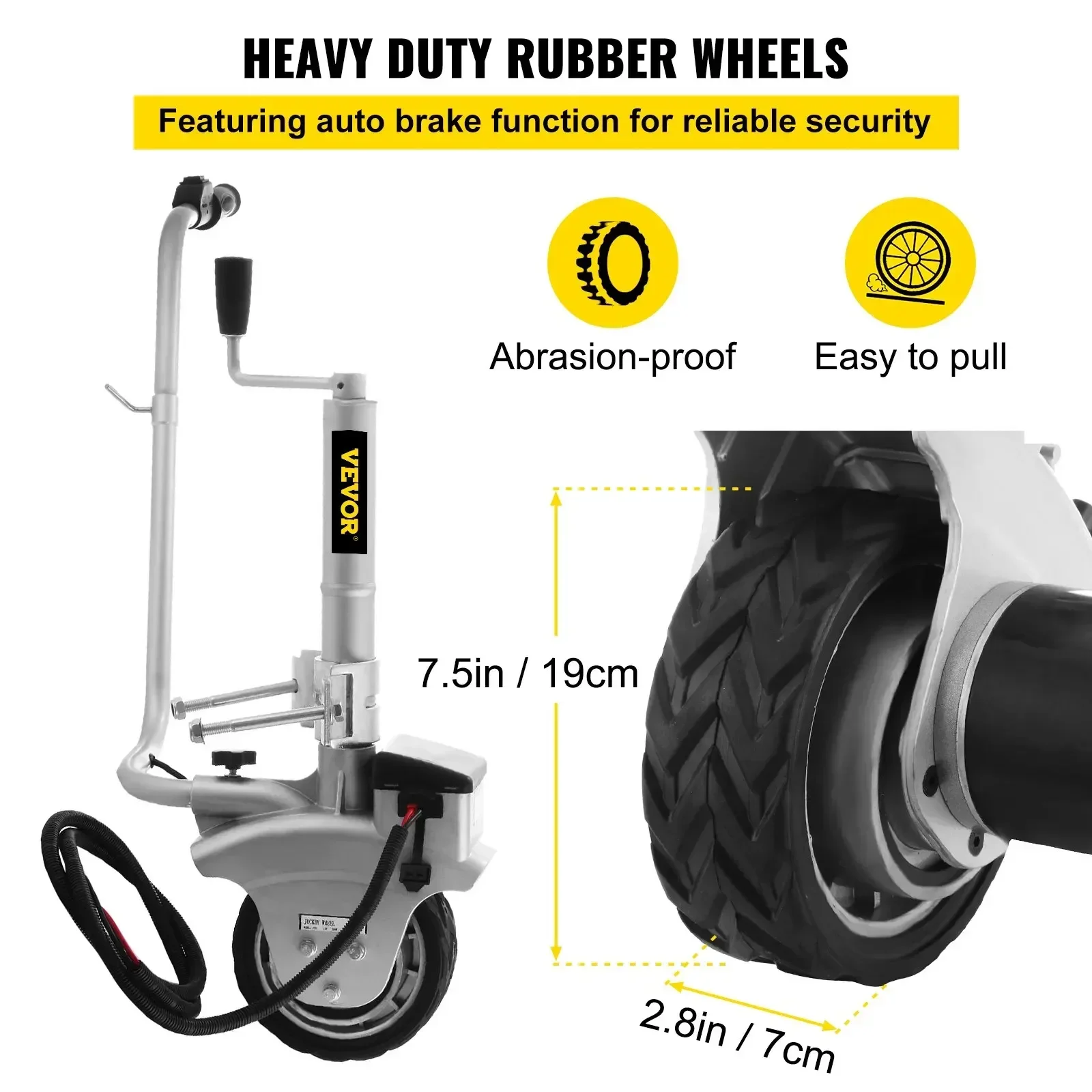 SIHAO 350W 12V Motorized Trail - Camper Trailer Jockey Wheel ulasan dan harga