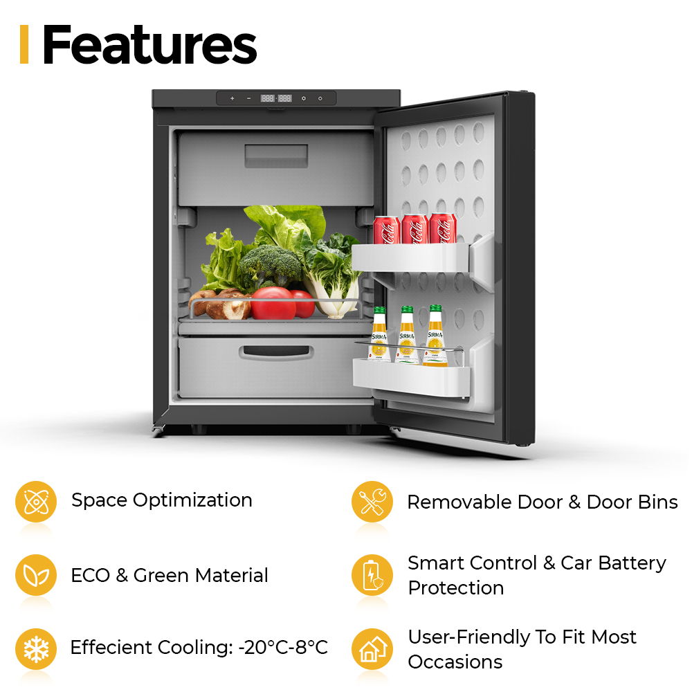 CR50  Alpicool RV Fridge DC Co - 12V Fridge Freezer Rv ulasan dan harga